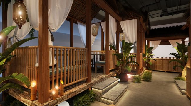 中式原生态餐厅设计效果图