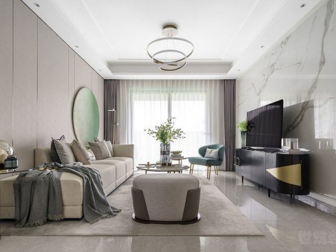 昆明官渡区现代简约风家装工程装修案例客厅效果图
