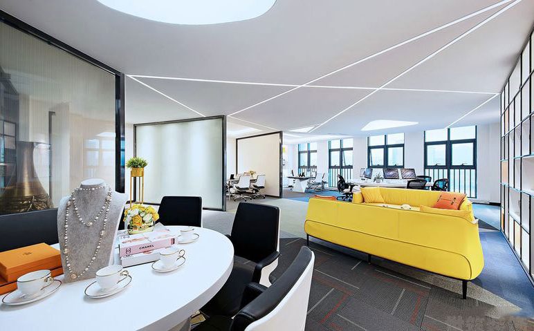 云南文山现代风格办公室装修接待区效果图