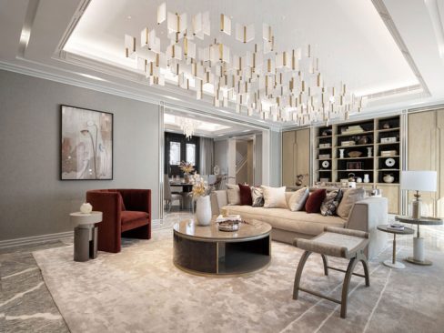 昆明东川区轻奢中式风家居装修设计效果图客厅效果图