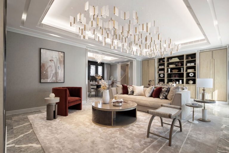 昆明东川区轻奢中式风家居装修设计效果图客厅效果图