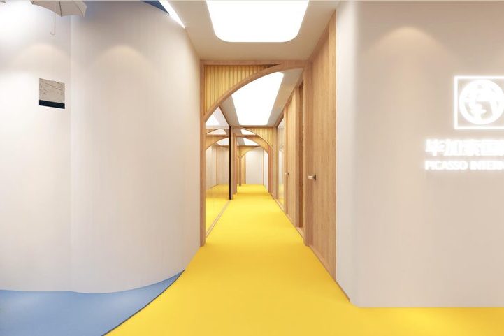 昆明官渡区美术教育中心装修设计工程过道效果图