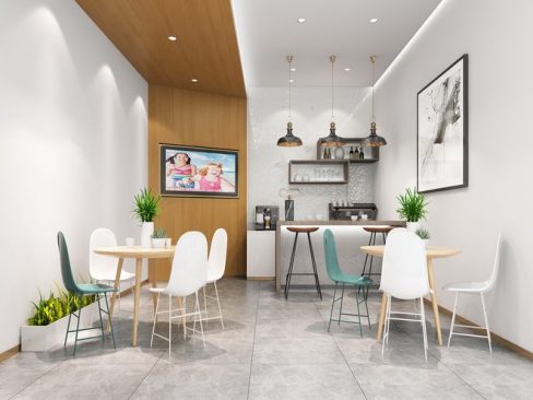 昆明盘龙区简约风培训中心设计装修洽谈区效果图