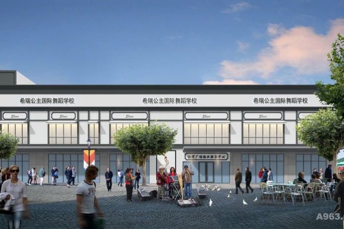 昆明简欧风格舞蹈学校装修设计外观效果图