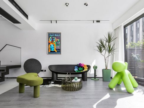 昆明呈贡极简风家装工程装修案例客厅效果图