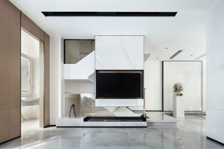 昆明五华区现代简约风新房装修电视背景墙效果图