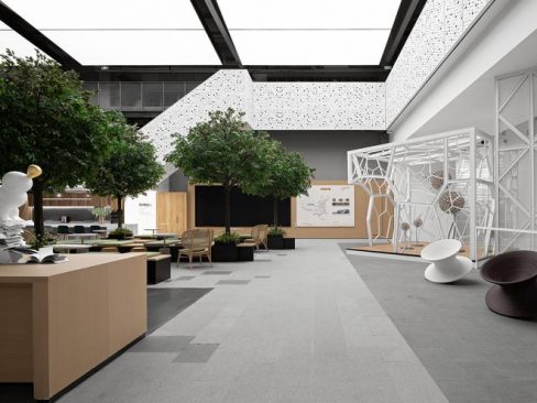 昆明东川区现代北欧风培训中心装修工程案例洽谈区效果图