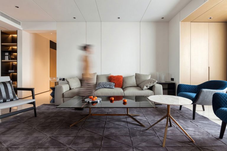 云南西双版纳现代极简风家居装修客厅效果图