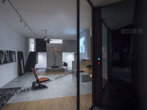 昆明混搭风小型办公室装修前厅效果图