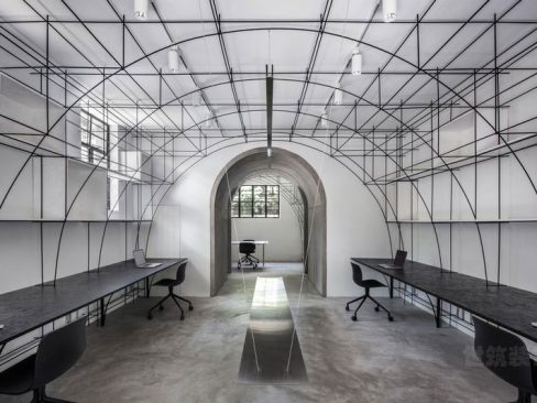 铁艺工业风办公室装修办公区效果图