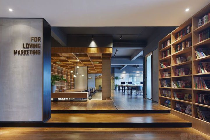 美式北欧风的办公阅览室装修阅读区效果图