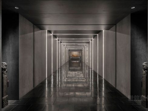 云南丽江新中式办公室装修设计效果图过道装修图