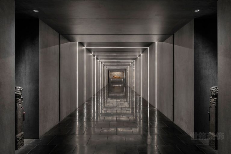 云南丽江新中式办公室装修设计效果图过道装修图