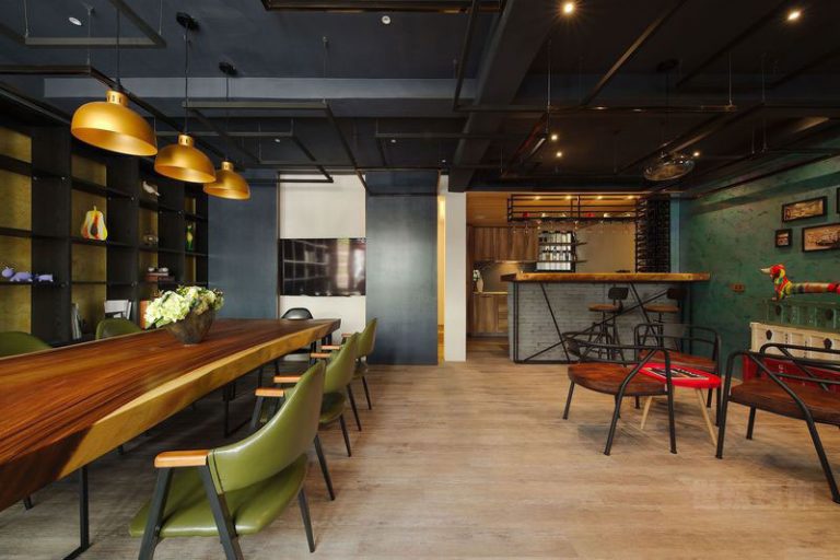 云南大理工业风格办公室装修休闲区效果图