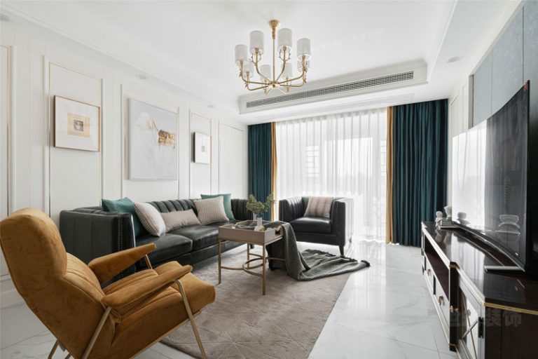 昆明五华区美式轻奢风家居装修设计效果图客厅装修图