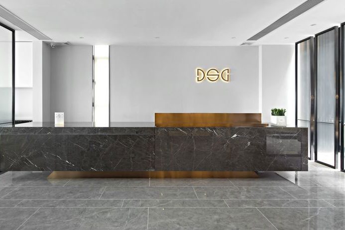 昆明现代中式写字楼装修设计前厅效果图