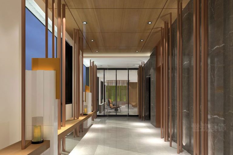 昆明西山区简约中式办公室装修走廊效果图