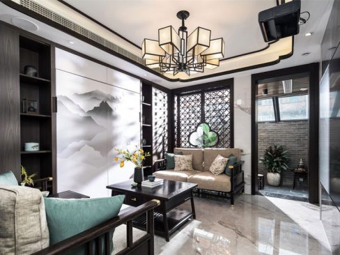 昆明西山区中式风格新房装修客厅效果图