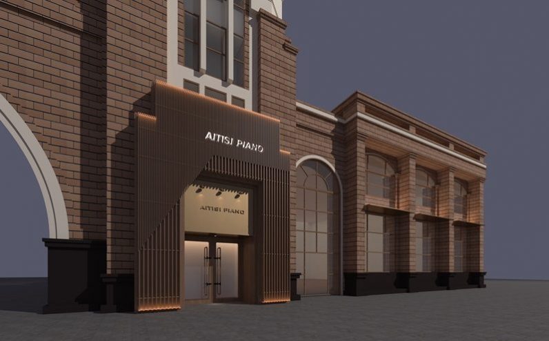 昆明五华区钢琴艺术学校装修设计外观效果图