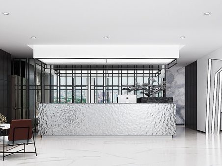 昆明盘龙区现代风格美发店装修设计前厅效果图