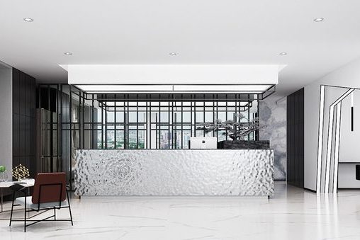 昆明盘龙区现代风格美发店装修设计前厅效果图