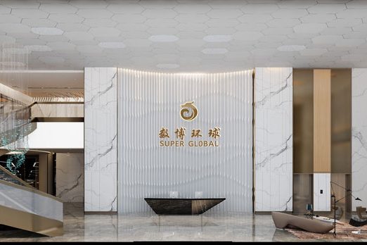 云南红河轻奢现代风办公室装修设计效果图前厅装修图