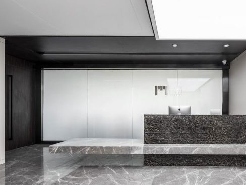 昆明五华区现代风格办公室设计案例前厅效果图