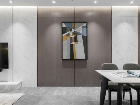 云南临沧现代风格家居装修客餐厅效果图