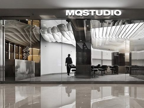 昆明五华区现代风格美发工作室设计施工外立面效果图