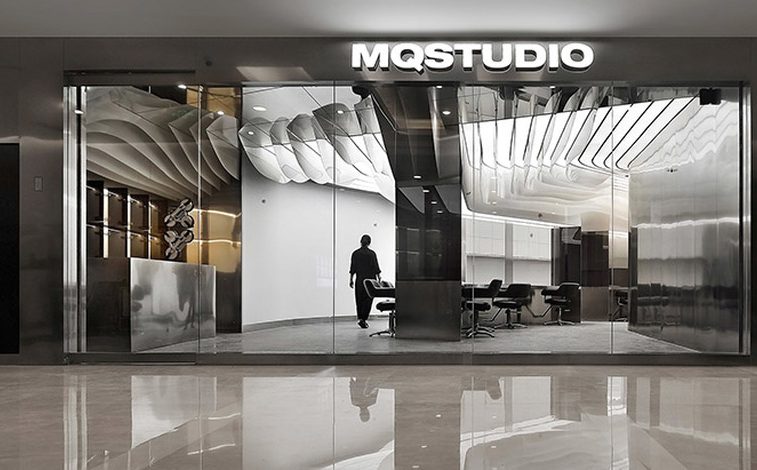 昆明五华区现代风格美发工作室设计施工外立面效果图