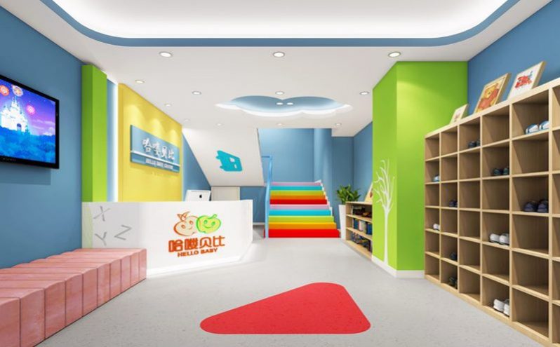 云南昆明盘龙区儿童北欧风培训机构装修设计前厅效果图 云南昆明盘龙区儿童北欧风培训机构装修设计前厅效果图