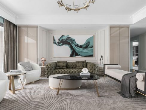 昆明官渡区轻奢风格家居装修设计效果图客厅装修图