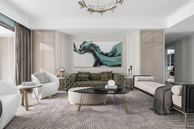 昆明官渡区轻奢风格家居装修设计效果图客厅装修图