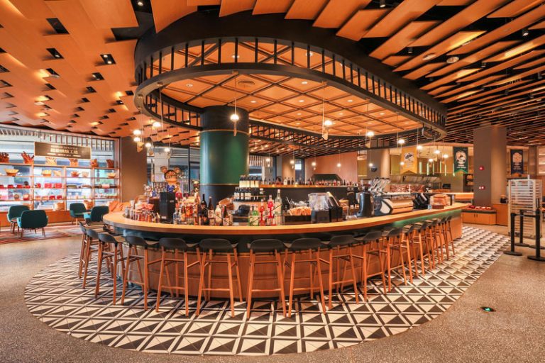 昆明官渡区北欧工业风面包店装修设计吧台效果图