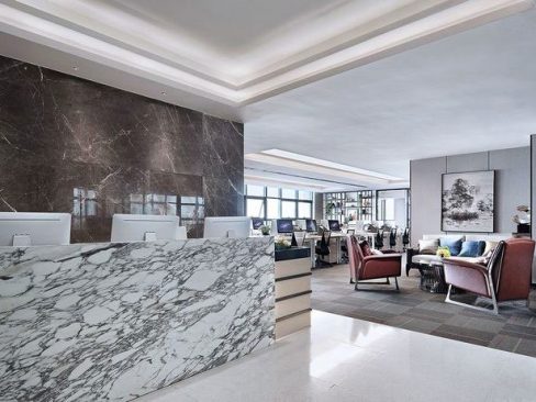 昆明西山区轻奢风格办公室装修前厅设计图