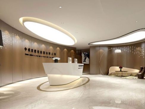 云南昆明盘龙区现代混搭风办公室装修图前厅效果图