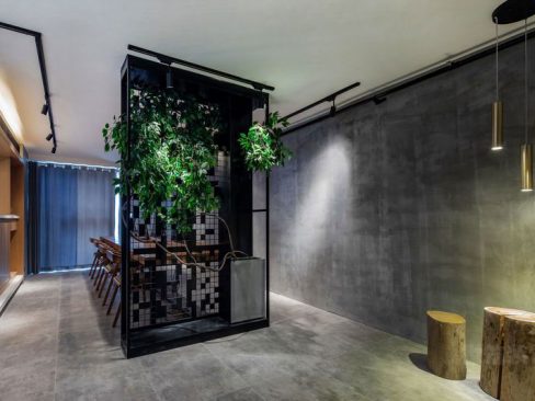 昆明官渡区中式办公室装修洽谈区效果图