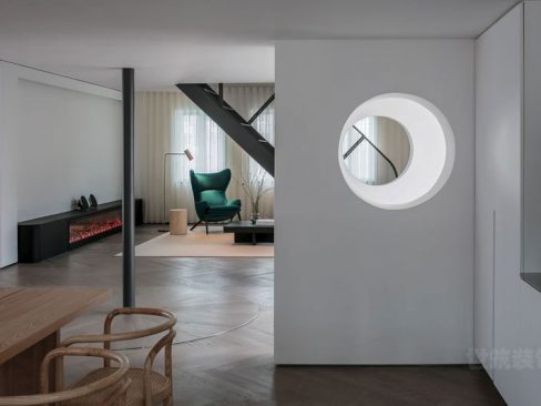 原木北欧风办公室装修设计案例客餐厅效果图