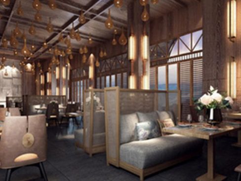 昆明西山区简约风格快捷酒店装修设计餐厅空间效果图