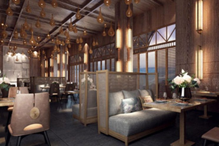 昆明西山区简约风格快捷酒店装修设计餐厅空间效果图