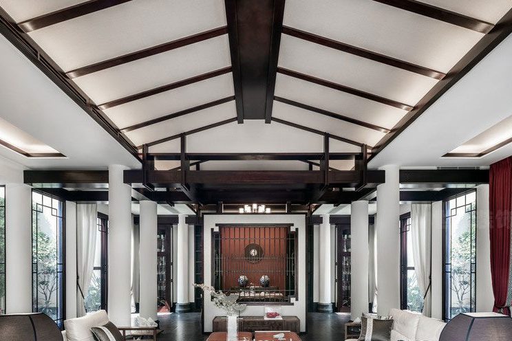 昆明盘龙区中式办公室装修设计效果图接待区装修图