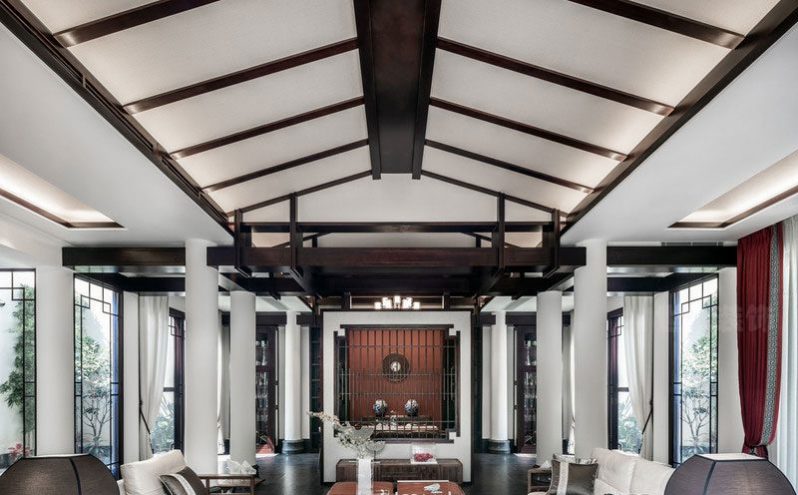 昆明盘龙区中式办公室装修设计效果图接待区装修图