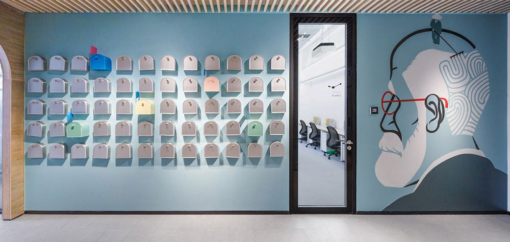 北欧风格教育机构办公空间过廊装修图