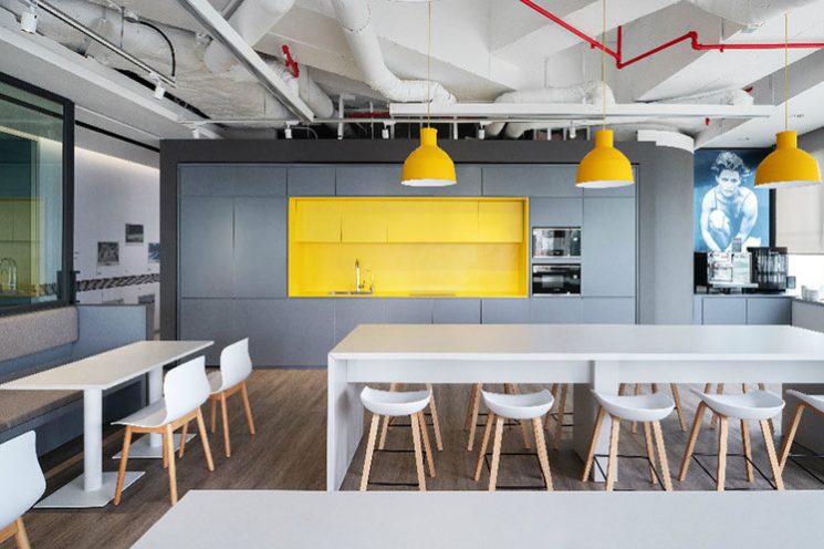 北欧工业风员工用餐区装修图