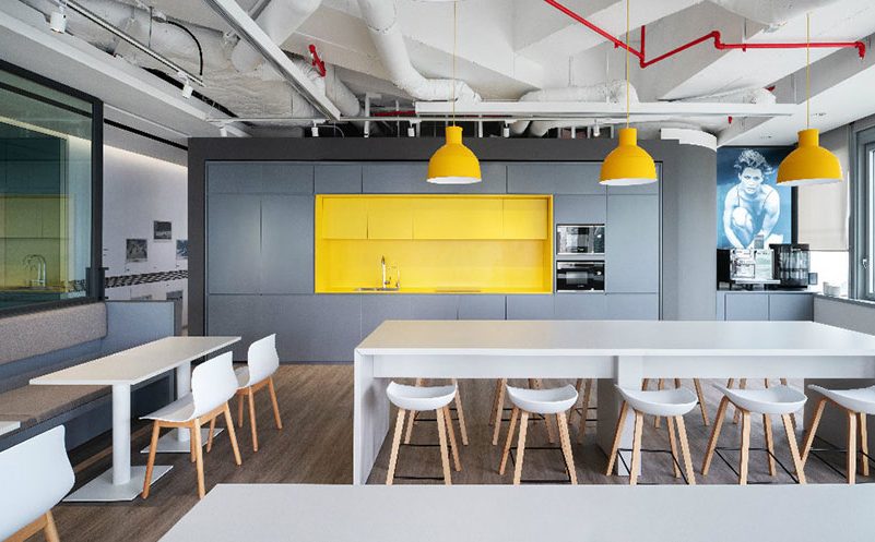 北欧工业风员工用餐区装修图