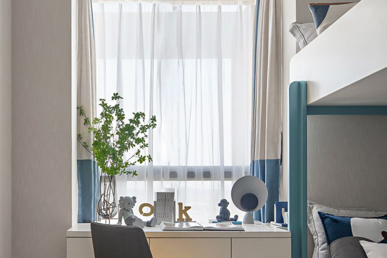 简约北欧风家居装修设计儿童房练习阅读区效果图