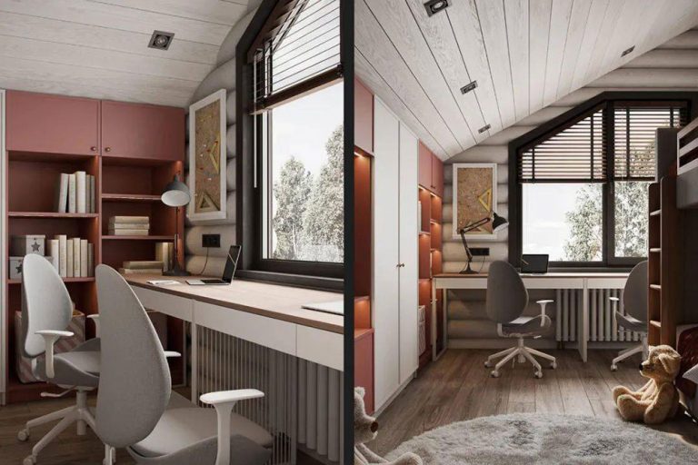 简约北欧风家居装修设计书房效果图