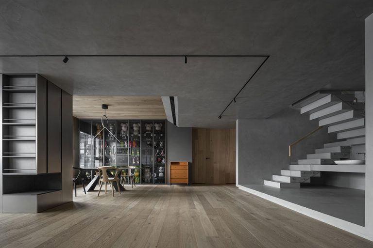 简约风格别墅家居餐厅楼梯走道效果图