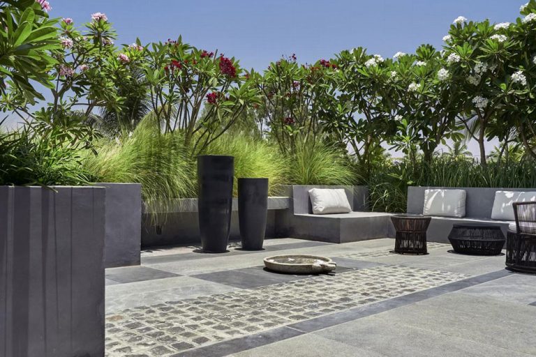 简约风格别墅住宅案例庭院休闲区效果图