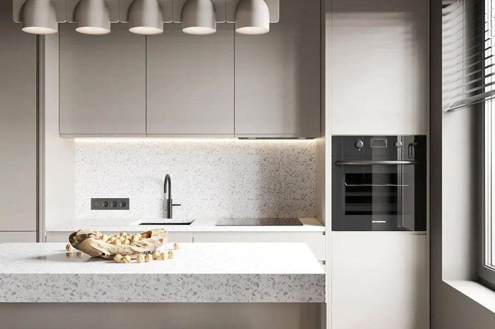 简约风格家居设计厨房吧台休闲区效果图